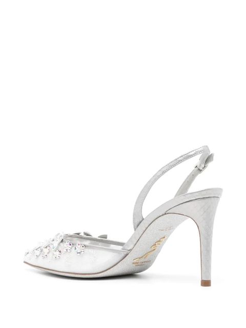 René Caovilla crystal embellishment pumps - Silver