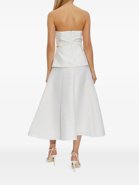 Self-Portrait pearl-button midi dress - White