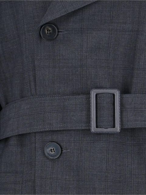 The Frankie Shop Bleecker double-breasted plaid trench coat - Grey