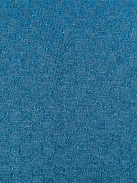 Gucci monogram fringed scarf - Blue - zdjęcie produktu nr 2