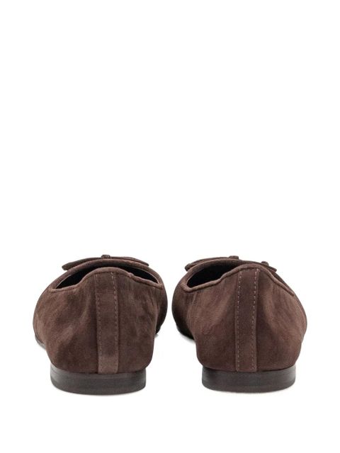 Tory Burch cap-toe suede ballet flats - Brown