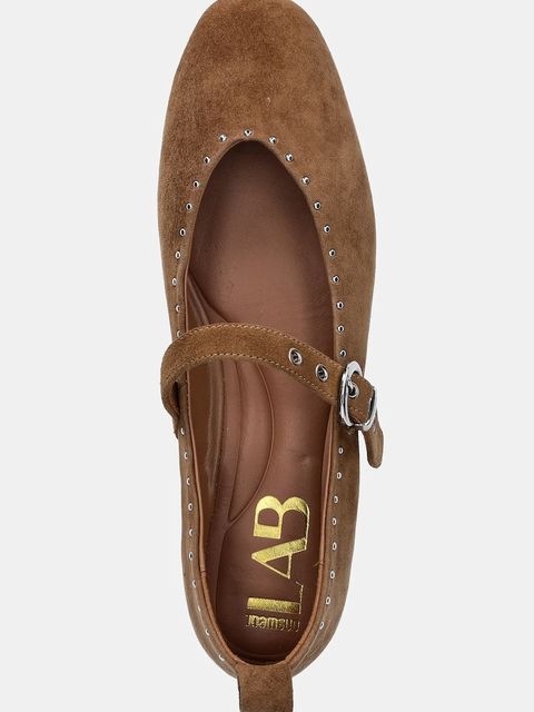 Answear.LAB baleriny zamszowe kolor brązowy