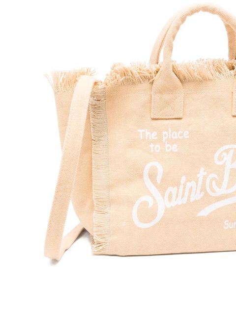 MC2 Saint Barth Colette frayed logo-print tote bag - Neutrals