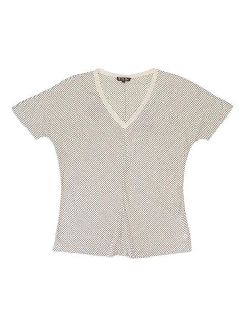 Loro Piana V-neck striped T-shirt - Grey - zdjęcie produktu nr 1