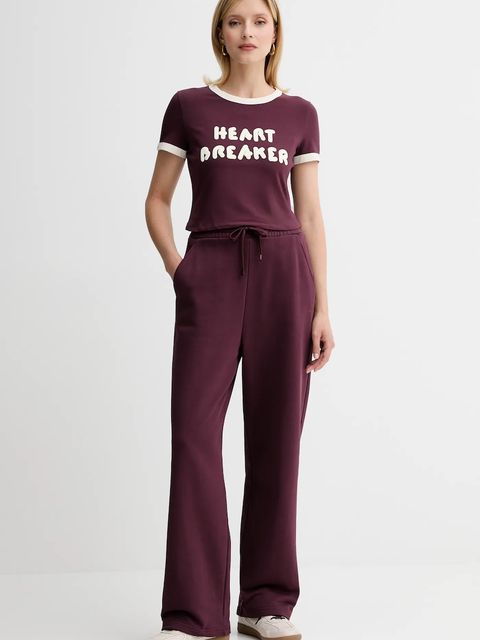 MAX&Co. t-shirt damski kolor bordowy 2528946012200