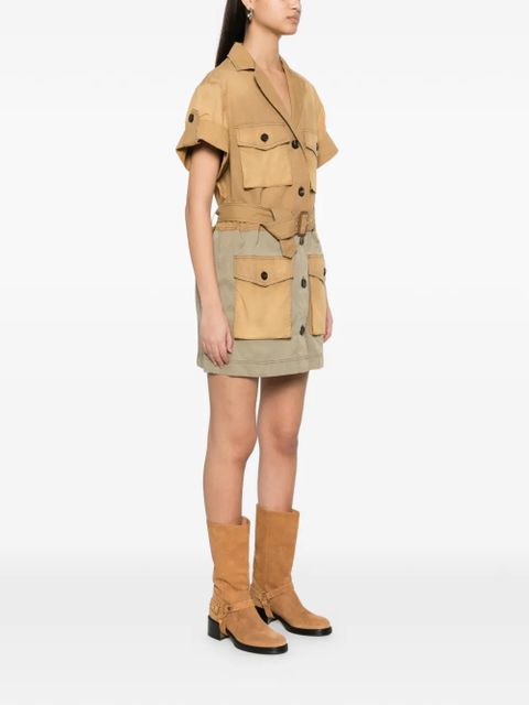 Golden Goose Pamela Saharian belted mini cargo dress - Neutrals