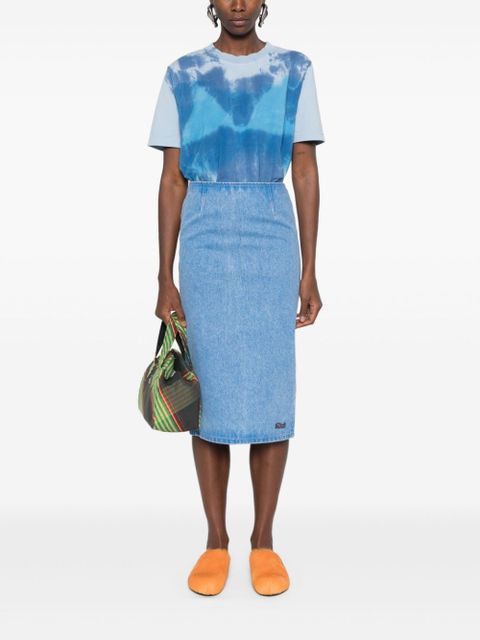 Marni logo-patch denim pencil skirt - Blue - zdjęcie produktu nr 2