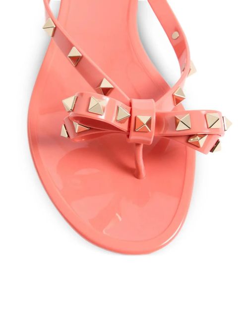 Valentino Garavani Rockstuds bow flip-flops - Pink