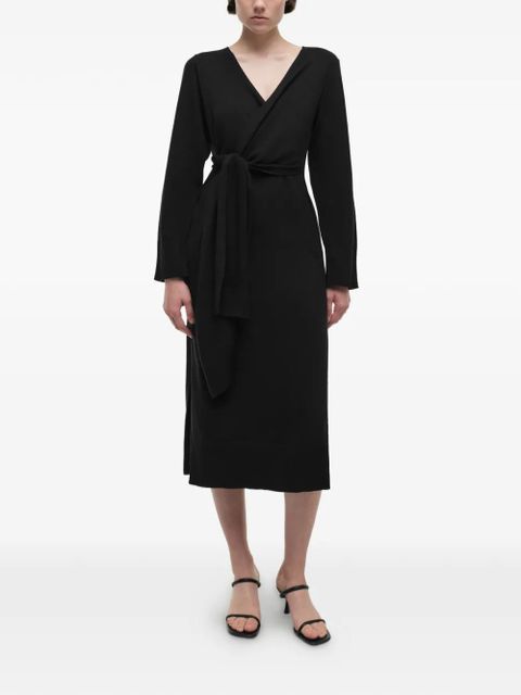 Simkhai Skyla tie-waist cotton midi dress - Black