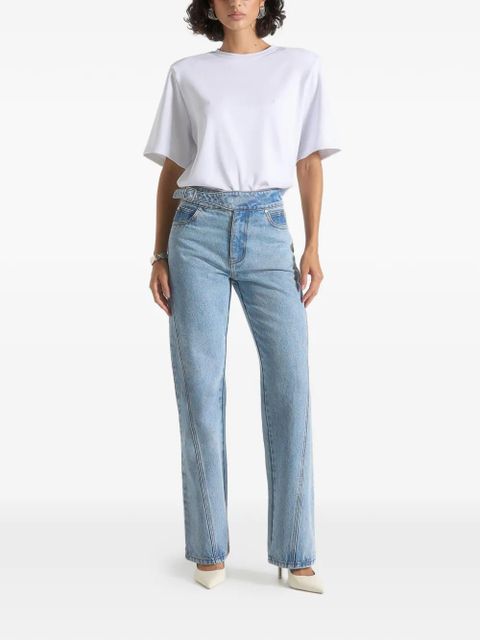 Manière De Voir Joane waist-adjuster twisted-leg jeans - Blue