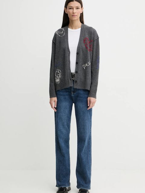 ZADIG&VOLTAIRE kardigan kaszmirowy damski kolor szary KWCA01630