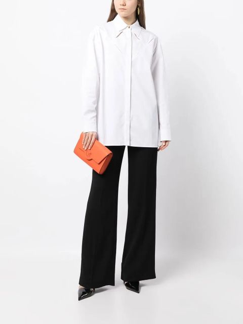 Versace cut-out detail long-sleeve shirt - White