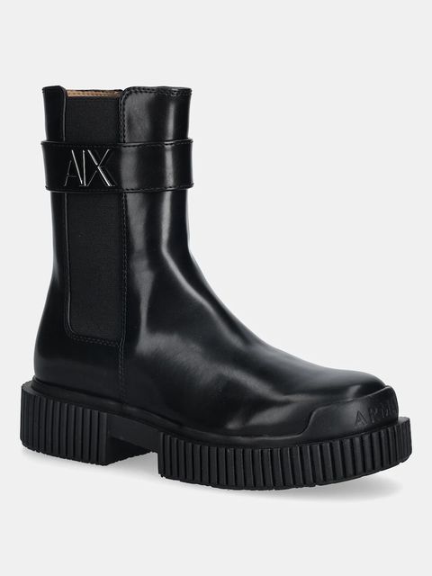 Armani Exchange sztyblety damskie kolor czarny na płaskim obcasie XW001634 AF17474 UC001 - zdjęcie produktu nr 1