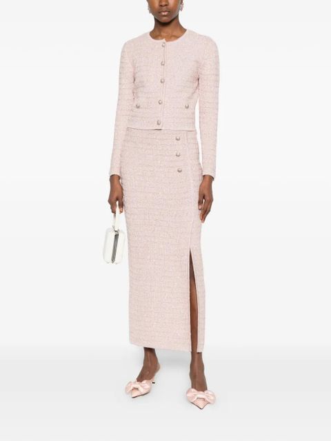 Alessandra Rich button-embellished midi skirt - Pink - zdjęcie produktu nr 2