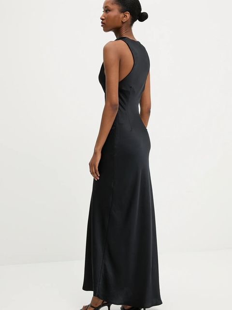 Answear.LAB sukienka kolor czarny maxi rozkloszowana