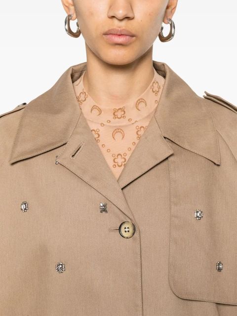 Golden Goose sequin-embellished cropped trench coat - Brown