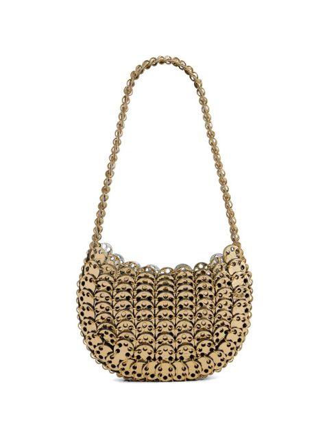 Rabanne Moon Flip bicolor leather-pastilles shoulder bag - Silver