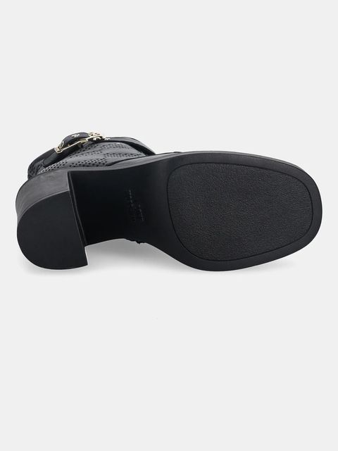 Love Moschino botki skórzane damskie kolor czarny na słupku JA2435AG0NIA0000