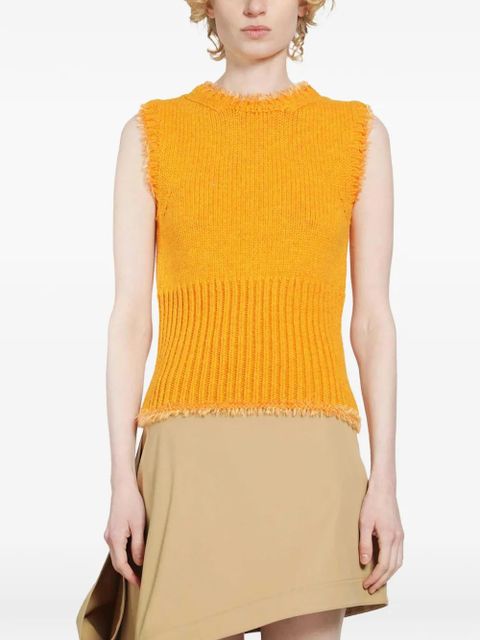 LOEWE fringed ribbed-knit vest - Orange - zdjęcie produktu nr 1