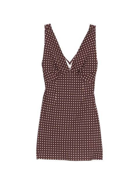 Faithfull the Brand Graciela polka-dot mini dress - Brown - zdjęcie produktu nr 1