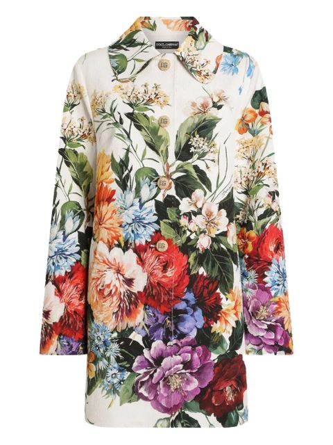 Dolce & Gabbana floral-print coat - White - zdjęcie produktu nr 1