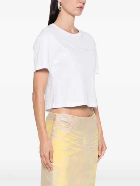 Blumarine rhinestone embellished cotton T-shirt - White - zdjęcie produktu nr 2