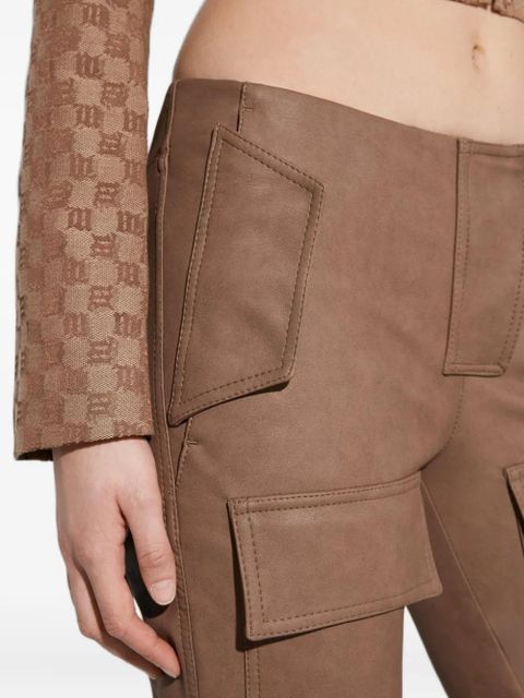 MISBHV faux-leather bootcut moto trousers - Brown