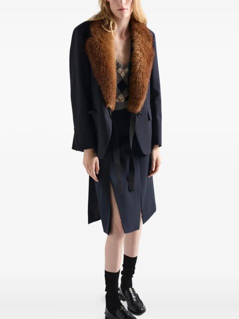 Prada single-breasted rush stitch jacket - Blue - zdjęcie produktu nr 2