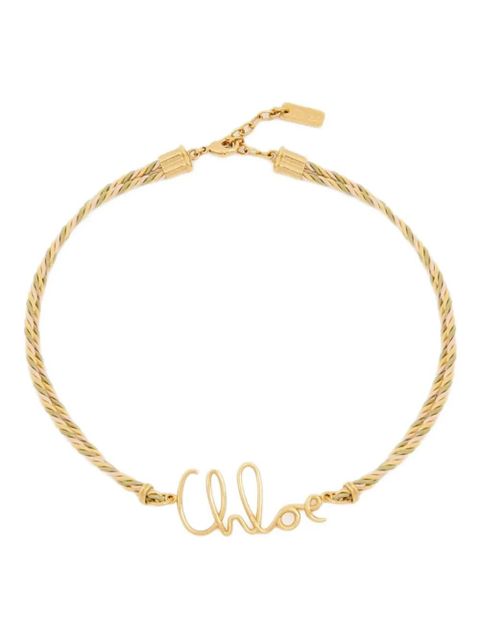 Chloé Plage braided-cord logo necklace - Neutrals - zdjęcie produktu nr 1