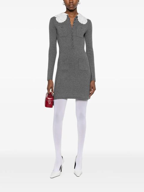 Self-Portrait long-sleeve mini dress - Grey - zdjęcie produktu nr 2