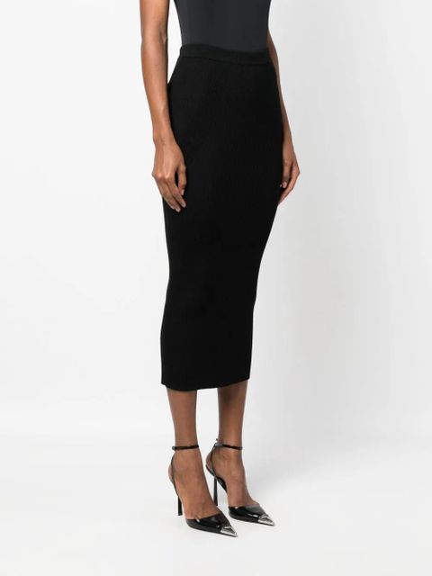 Alexander McQueen ribbed-knit pencil skirt - Black