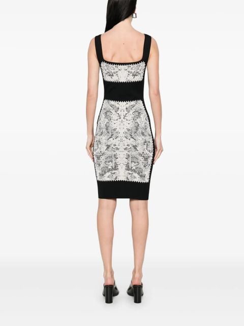 Alexander McQueen snake print knit dress - Black