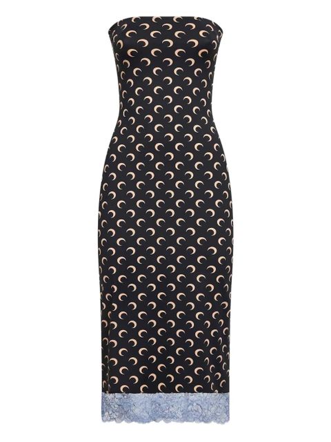 Marine Serre Moon-print midi dress - Black - zdjęcie produktu nr 1