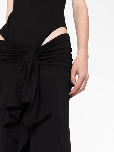 The Attico asymmetric cut-out jersey dress - Black