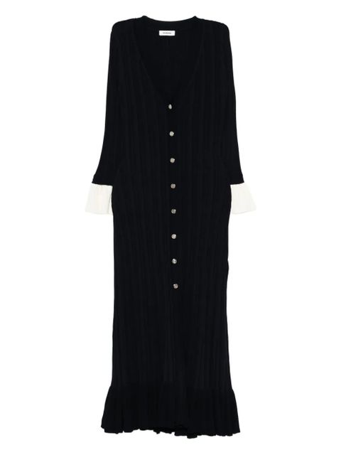 SANDRO ruffled button-placket midi dress - Blue - zdjęcie produktu nr 1