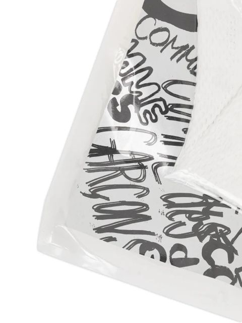 Comme Des Garçons textured logo socks - White