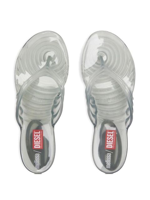 Diesel x Melissa pleated thong sandals - Grey
