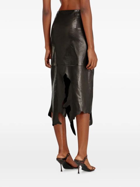 Diesel L-Torn panelled irregular-hem skirt - Black
