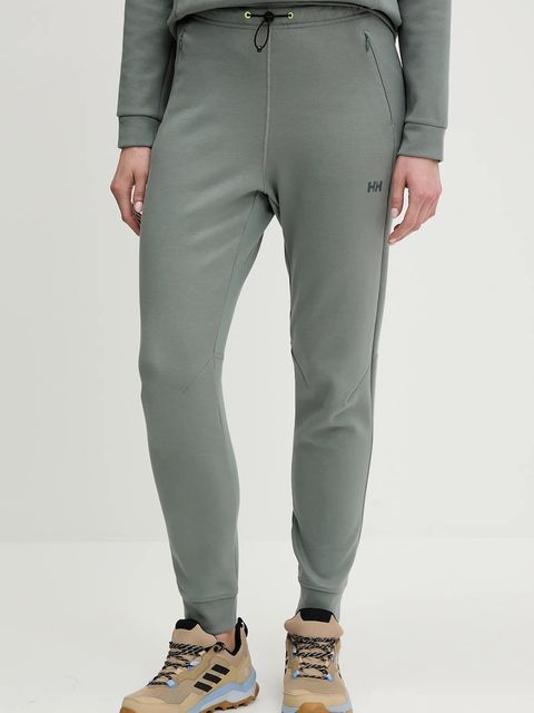 Helly Hansen spodnie dresowe HP TECH damskie kolor zielony gładkie 34492 - zdjęcie produktu nr 1