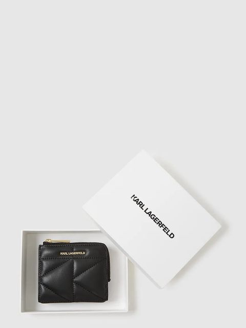 Karl Lagerfeld portfel skórzany K/KUILT damski kolor czarny A4W32039