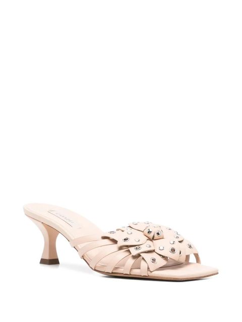 Casadei 50mm floral-appliqué sandals - Neutrals