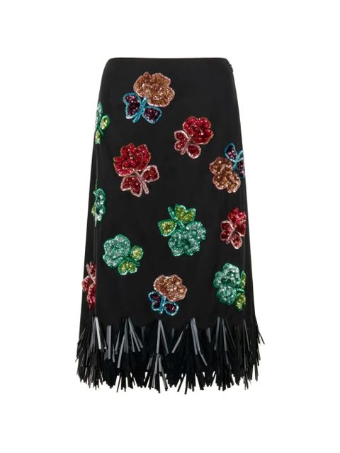 Marni sequin flower fringe skirt - Black - zdjęcie produktu nr 1