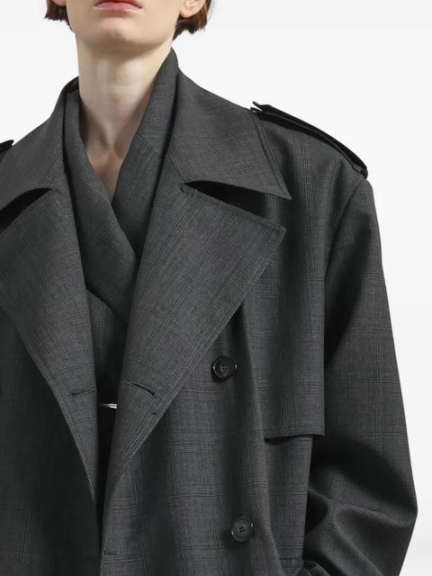 The Frankie Shop plaid-pattern double-breasted coat - Grey