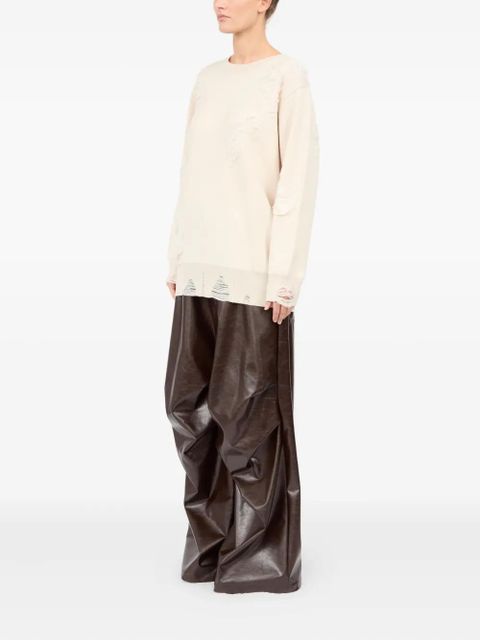 MM6 Maison Margiela distressed sweatshirt - Neutrals