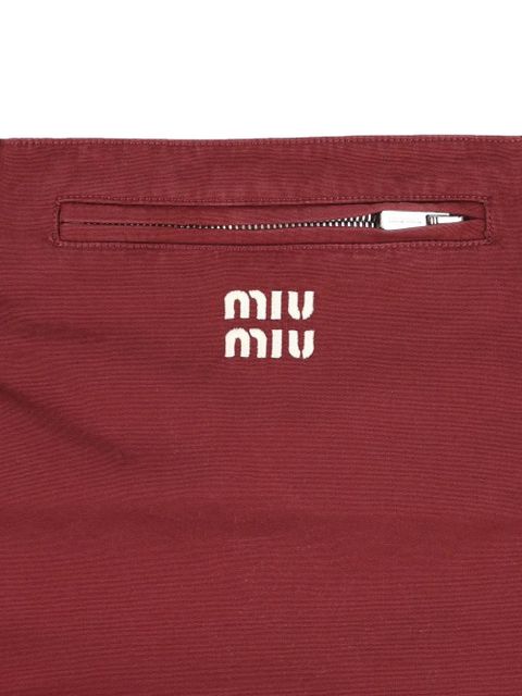 Miu Miu front logo pockets skirt - Red