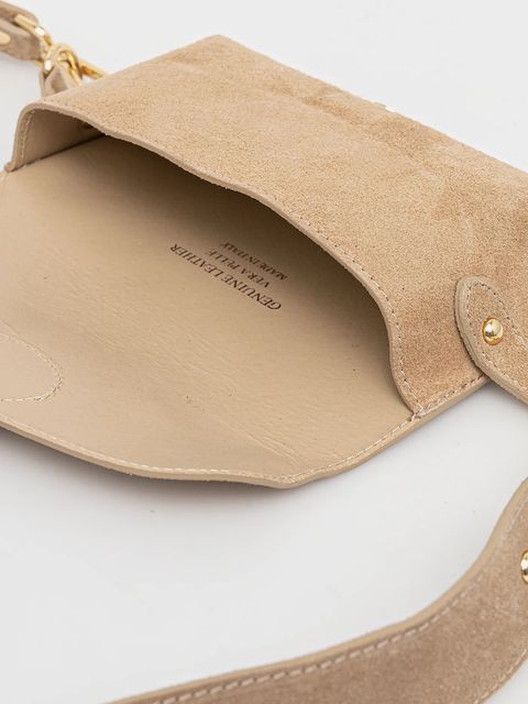 Answear.LAB torebka zamszowa kolor beżowy