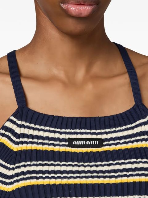 Miu Miu cotton knit mini dress - Blue