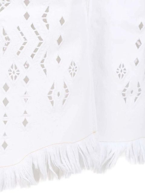 ISABEL MARANT broderie anglaise frayed trousers - White