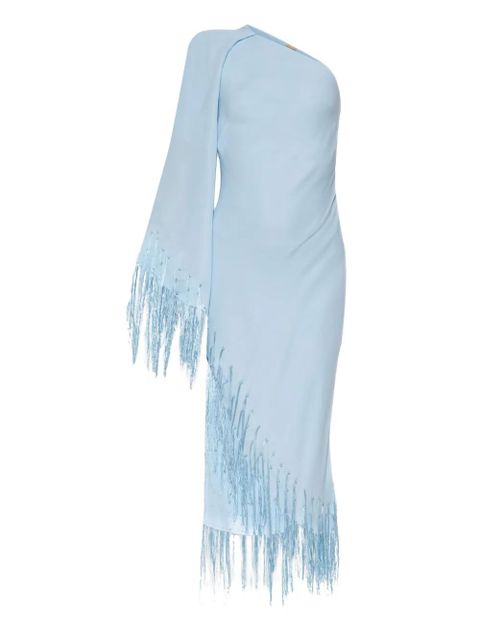 Cult Gaia fringe-detailed one-shoulder dress - Blue - zdjęcie produktu nr 1