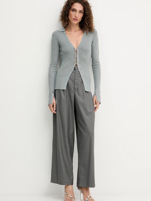 Patrizia Pepe kardigan damski kolor szary lekki 8K0318 K270